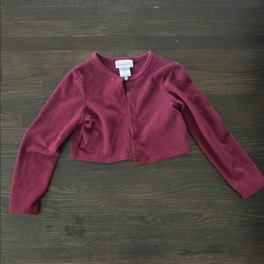Sweet Heart Rose Maroon Cardigan
